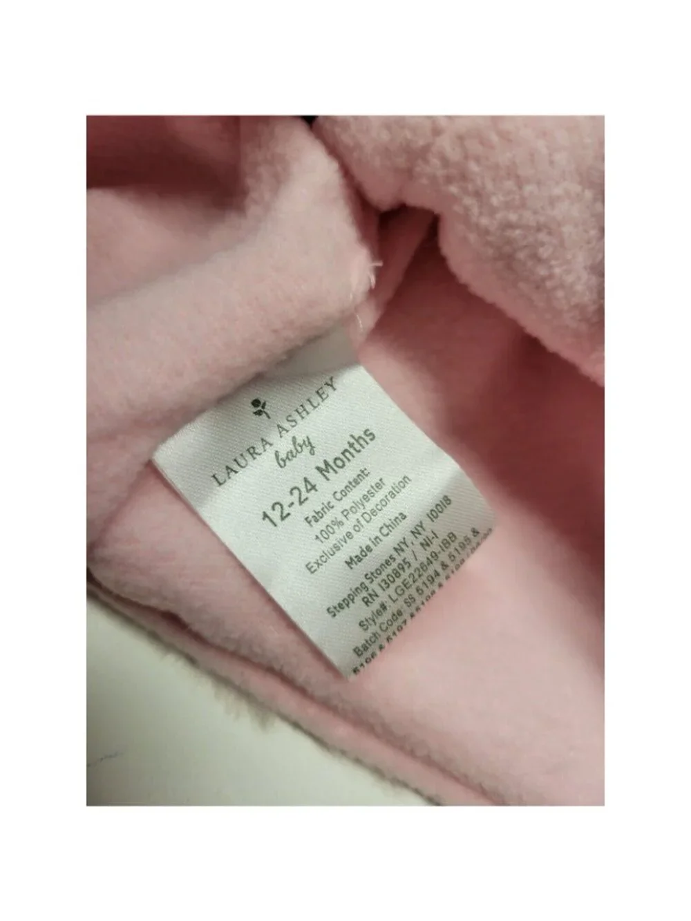 NWT 12-24 mo Hat & Mitten Set, Fluffy Fuzzy Rainbow Laura Ashley New